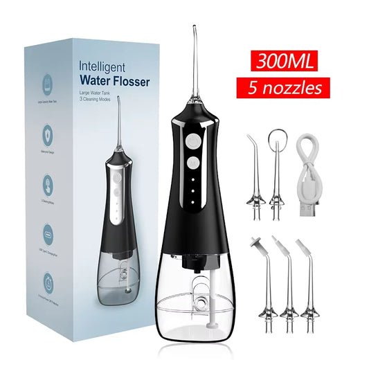 Oral Irrigator Portable Dental Water Flosser USB Rechargeable Water Jet Floss Tooth Pick Jet Tip Modes Waterproof